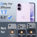 JETech Privacy Screen Protector for iPhone 17 6.3-Inch with Camera Lens Protector, Anti-Spy Tempered Glass Film, Easy Installation Tool, 2-Pack Each
