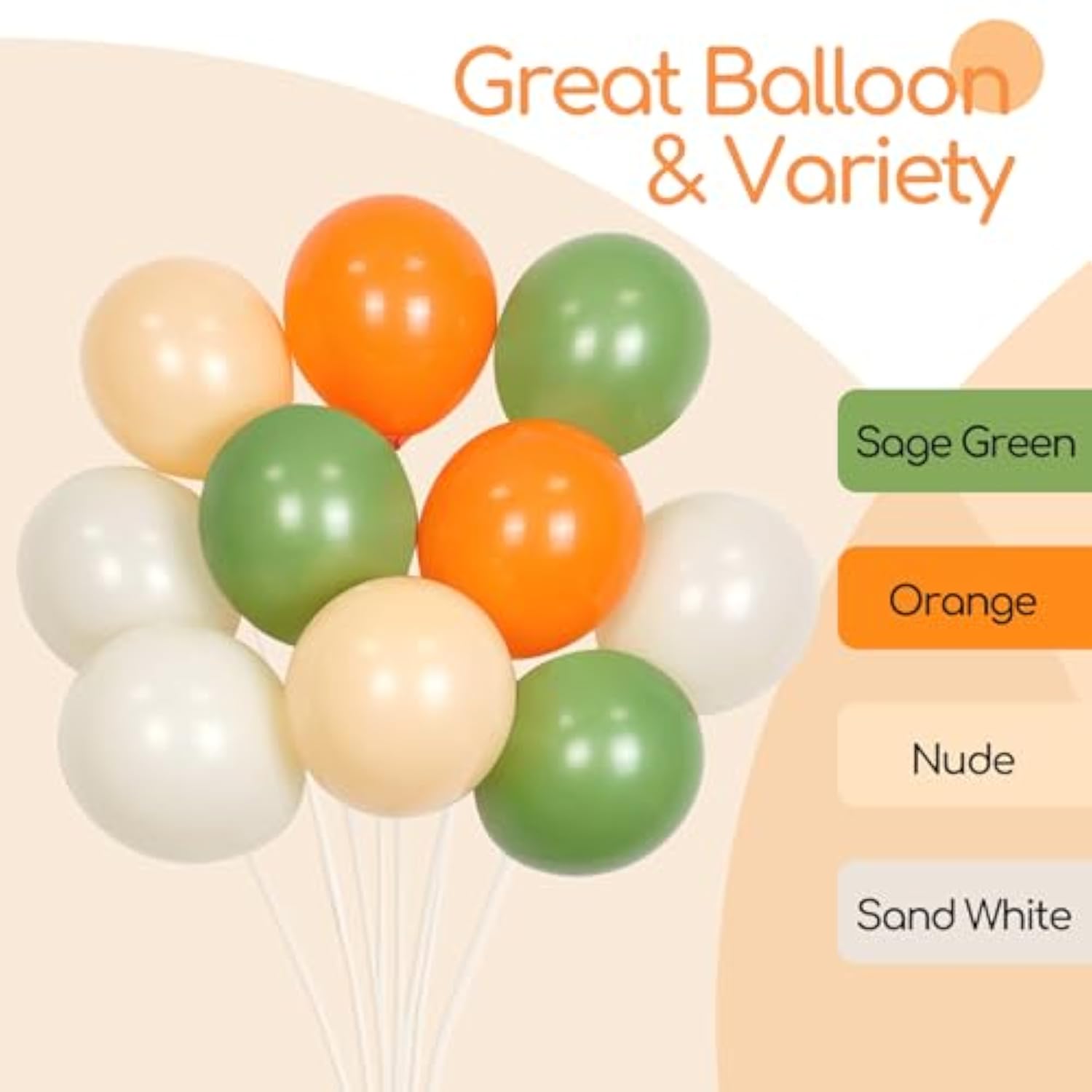 141pcs Little Cutie Balloon Arch Kit with Orange White and Green for Baby Shower