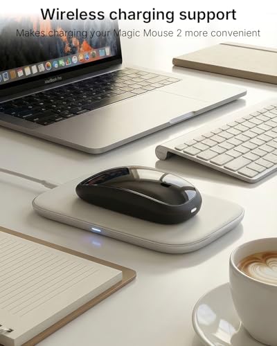Magic Mouses Charger Base Wireless Charging Dock For Apple Magic Mouse 2 (Lighting), Ergonomic Wand Mouse Grip With Magsafe Charging Support (Black),Charger And Mouse Not Included