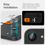 Spigen Camera Lens Screen Protector [GlasTR Optik Pro] designed for iPhone 16e - Black [2 Pack]