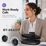 On Ear Bluetooth Headphones, Open-Ear Headphones Wireless with 4-Mic ENC for Crystal Clear Calls, 52H Total Battery, Dual Device, Sport Clip On
