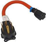 Fc-14352T Male 30A Dryer Plug 14-30P To 5-15R Or 5-20R Adapter 4 Prong To 3 Prong 20A Output 125V