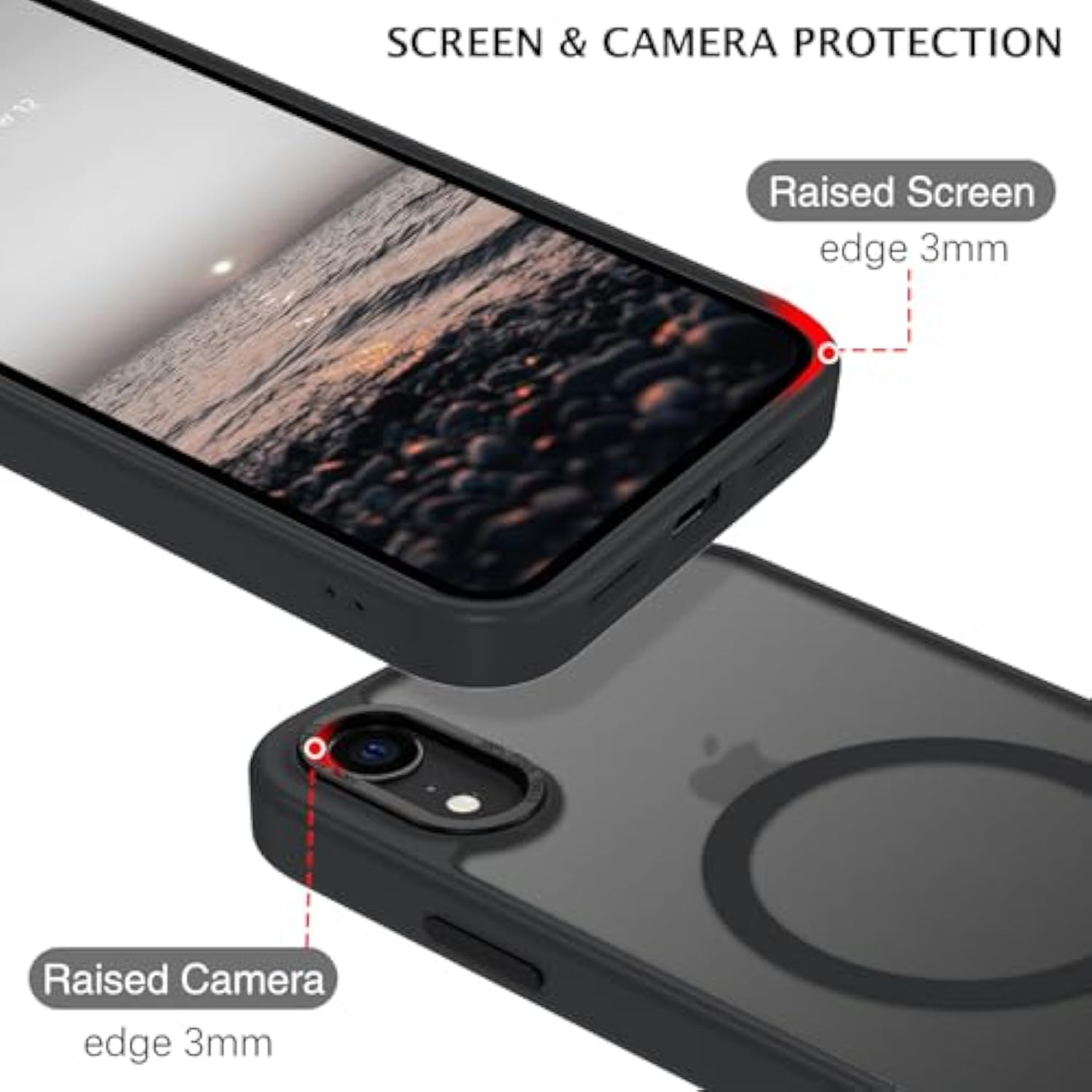 iPhone XR Magnetic Magsafe Case Translucent Matte TPU Black