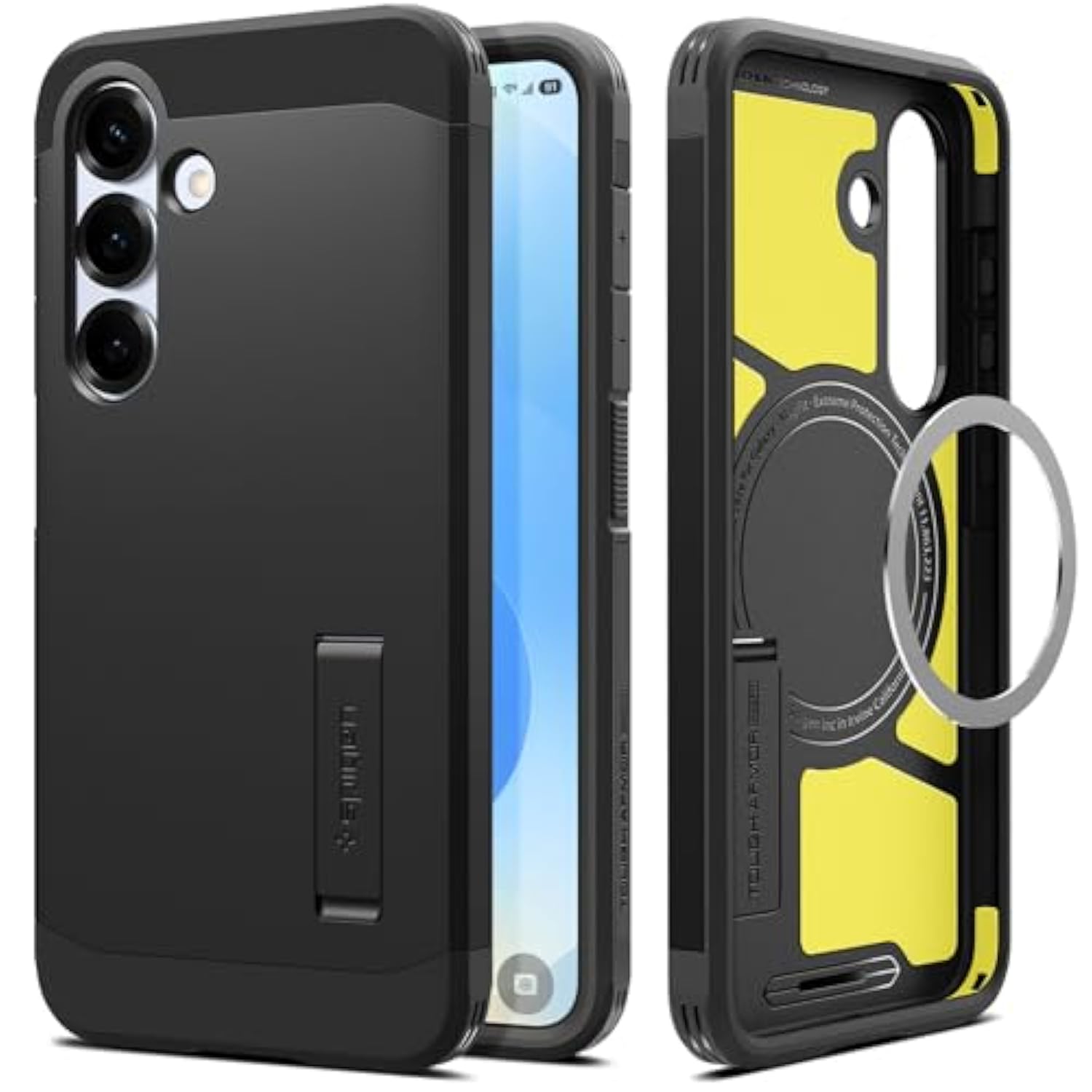 Tough Armor MagFit Case for Galaxy S25 with Kickstand & Fast Wireless Charging - Black