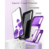 Samsung Galaxy S22 Plus Case - Wallet Case With Credit Card Holder & Hidden Mirror, All-Round Protection Shockproof Phone Cover Designed For Samsung Galaxy S22 +, 6.6 Inch Purple