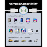 Car Charger,2Pack Mini 4.8A All Metal Usb Car Charger Dual Port Fast Charge Car Charger Adapter Cigarette Lighter Usb Charger For Iphone 15/14/13/12/11/X/8,Ipad Air/Mini/Pro,Samsung Galaxy/Note,Lg,Gps