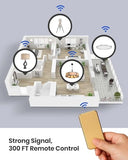 Remote Control Outlet Plug Switch, Buckle Design & Removable Wireless Light Switch, 1500W On Off For Household Appliances, 300 Ft, No Wiring No Wifi, Programmable, Golden