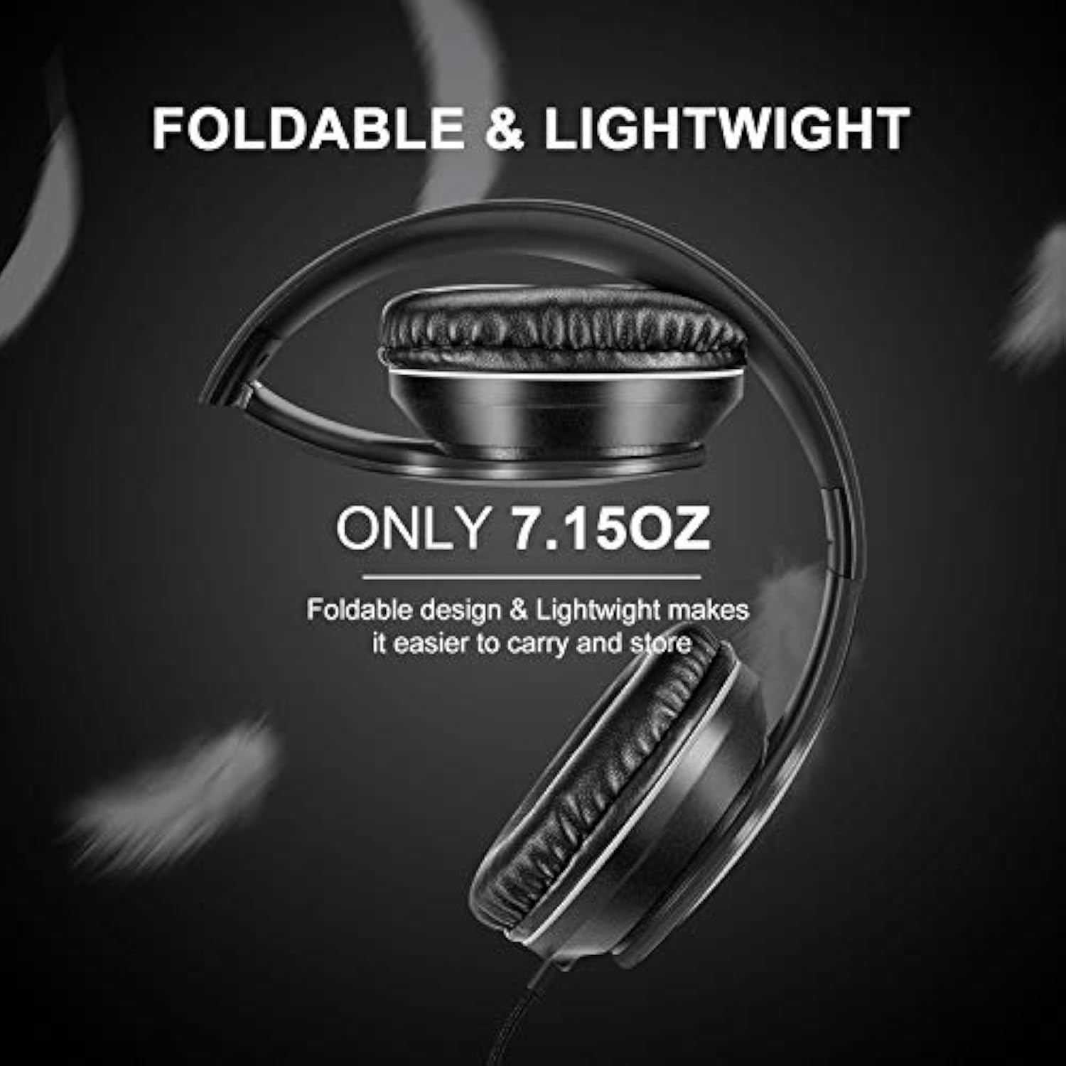 X6 Over-Ear Headphones, Foldable, Stereo Bass, Wired, 1.45M Cable, Black