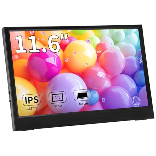 Portable Monitor, Ips Small Hdmi Display, Dual Usb-C, Low Power External Screen For Laptop Pc Mac Switch Rasp Pi Xbox (11.6" Ips Hd)