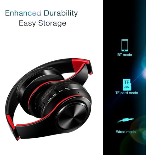 Bluetooth Over The Ear Headphone Stereo Sound Computer PC Headset for Gaming Meeting Chat with Mic/Soft Earmuffs/Foldable/TF 3.5mm Jack for Universal