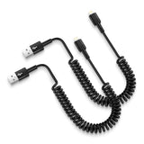 Coiled Lightning Iphone Charger Cord Fast Charging 6Ft/2Pack [Apple Mfi Certified] Compatible With Iphone 14 13 12 11 Pro Max Xr Xs X 8 7 6 Plus Se,Ipad,Ipod,Retractable Car Charger Carplay Long Cable