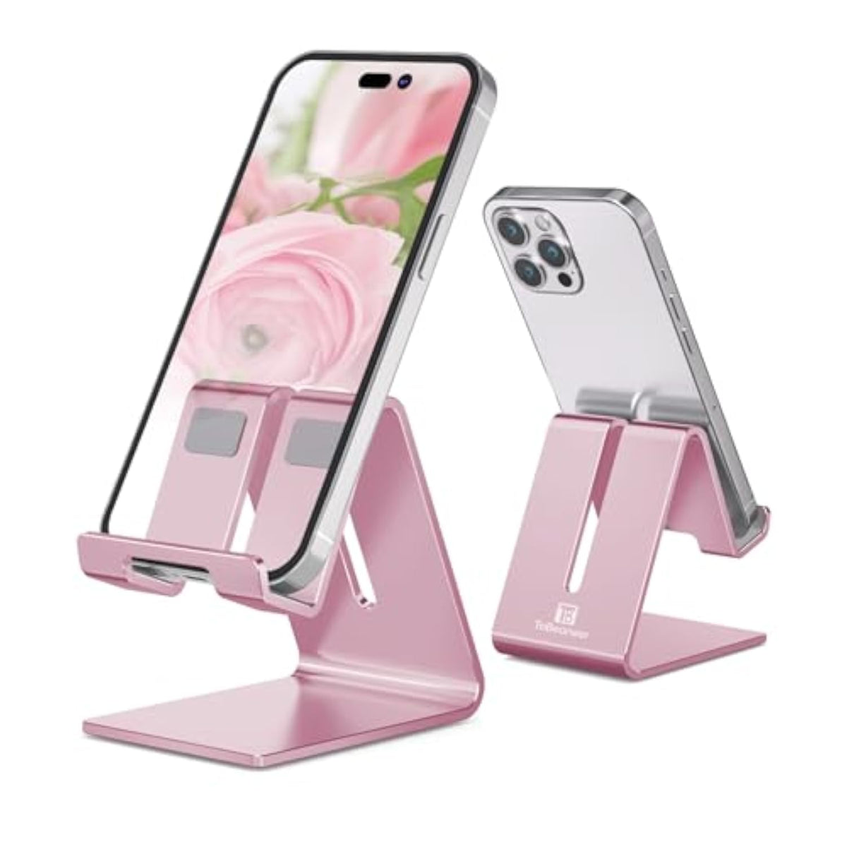 Phone Stand, Aluminum Phone Holder For Iphone 16 15 14 13 12 11 X 8 7 6 Plus 5, Samsung, Huawei, Suitable For All Smartphones, Adding A Touch Of Style To Your Office Decor, Rose Gold