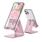Phone Stand, Aluminum Phone Holder For Iphone 16 15 14 13 12 11 X 8 7 6 Plus 5, Samsung, Huawei, Suitable For All Smartphones, Adding A Touch Of Style To Your Office Decor, Rose Gold