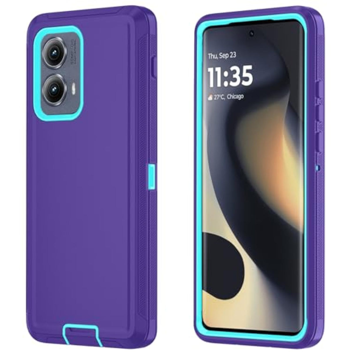 Phone Case For Motorola Moto Edge 5G 2024 Case, Heavy Duty Shockproof & Dropproof 3-Layer Cover Phone Case For Motorola Moto Edge 2024 (Purple)