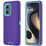 Phone Case For Motorola Moto Edge 5G 2024 Case, Heavy Duty Shockproof & Dropproof 3-Layer Cover Phone Case For Motorola Moto Edge 2024 (Purple)