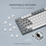Sm3 Mechanical Keyboard For Mac And Windows, 108 Keys Full Size With White Led Backlit, Wired And Bluetooth For Mac And Windows - Light Gray/White