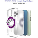 Magnetic Phone Ring Holder For Magsafe, Glitter Magnetic Grip Compatible With 16 15 14 13 12 Pro Max,Pro,Plus,Mini Mag Safe Accessories,Adjustable Kickstand,Silver