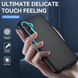 For Galaxy A14 5G Phone Case With Hd Screen Protector Heavy Duty [3 Layer] Hybrid Shock Proof Protective Rugged Bumper Pc And Tpu Cover Case For Samsung Galaxy A14 5G Phone (Black/Glacier)
