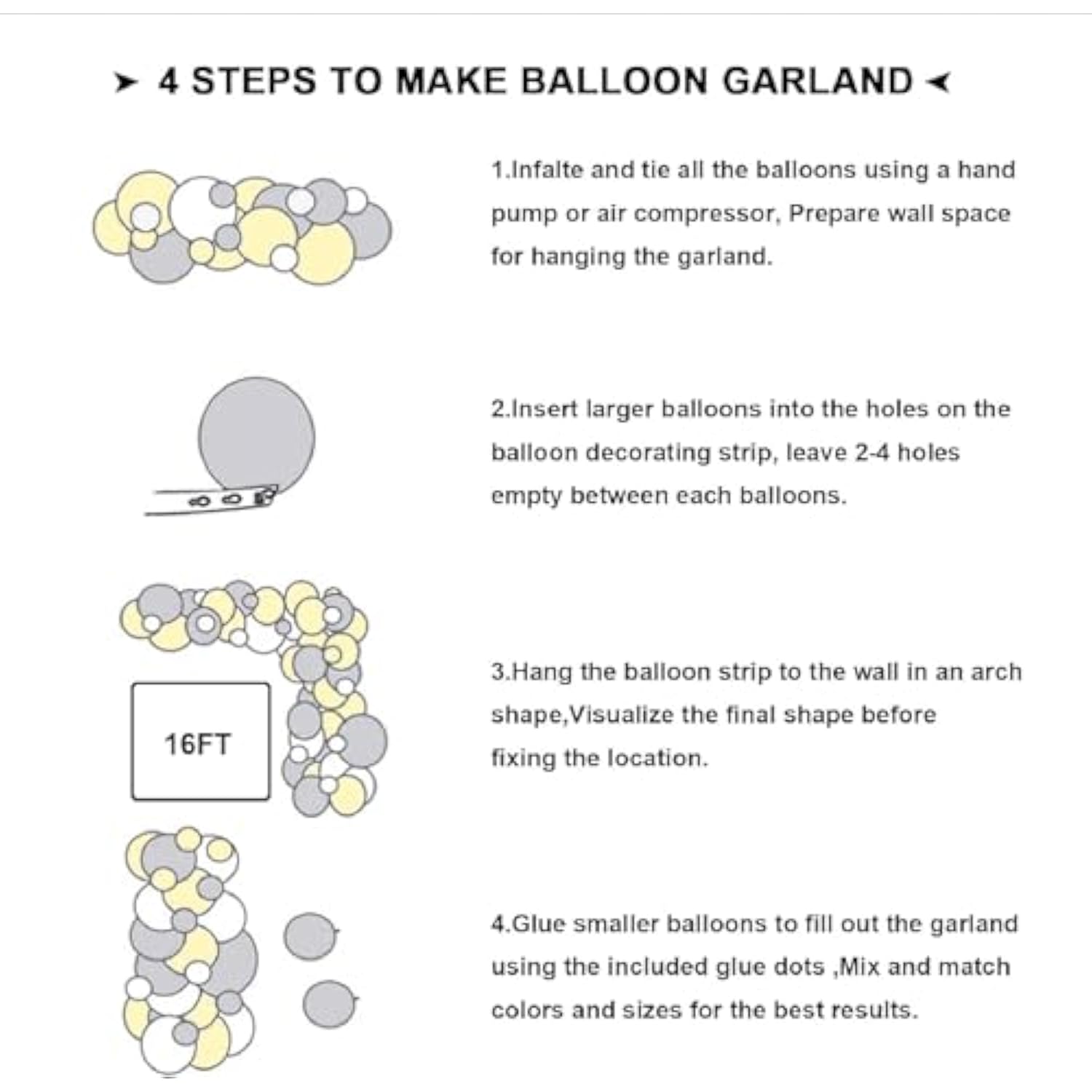 Black Gold Balloon Arch Kit 102pcs Confetti Balloons for Party Decorations