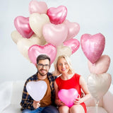 Pink and white heart foil balloons, 15-pack for Valentine’s, weddings & showers