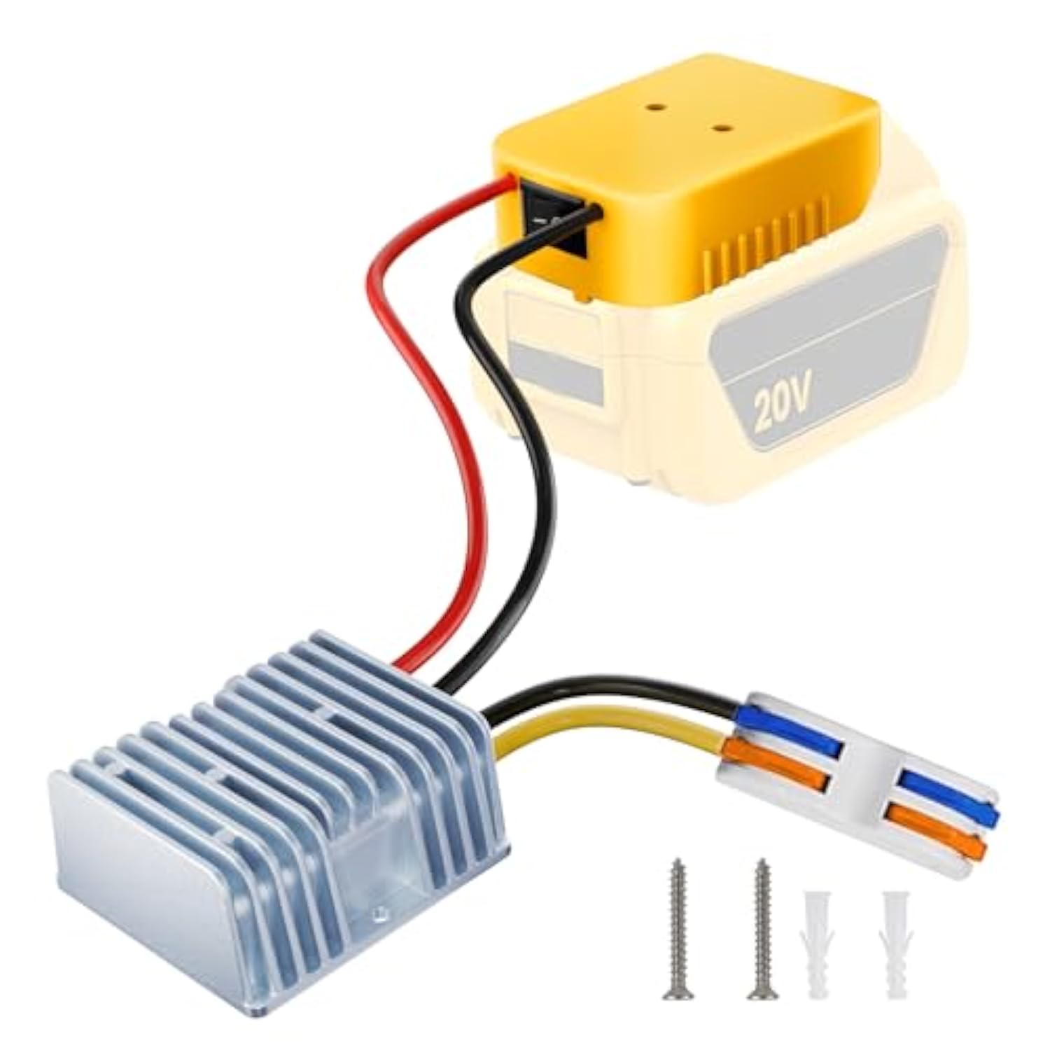 20V To 12V Step Down Converter For Dewalt Battery, Dc Voltage Battery Adapter,12V Buck Converter Regulator With Upgraded Low Voltage Protection,Power Adapter Is For Diy Rc Car Toys