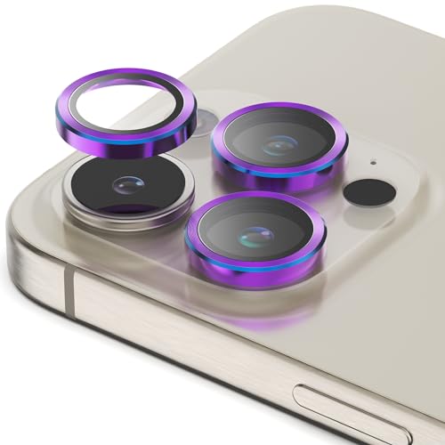 iPhone 15 Metal Frame for Multi Layered Tempered Glass Lens, Camera Lens for iPhone 15 Phone Camera Lens Glass. Sinji CamGlass Metallic Ring for