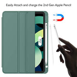 Air 11 Inch Case M3 2025 / M2 2024, Air Case 5Th Generation/4Th Generation 2022/2020 10.9 Inch [Support Touch Id And Auto Wake/Sleep](New Midnight Green)