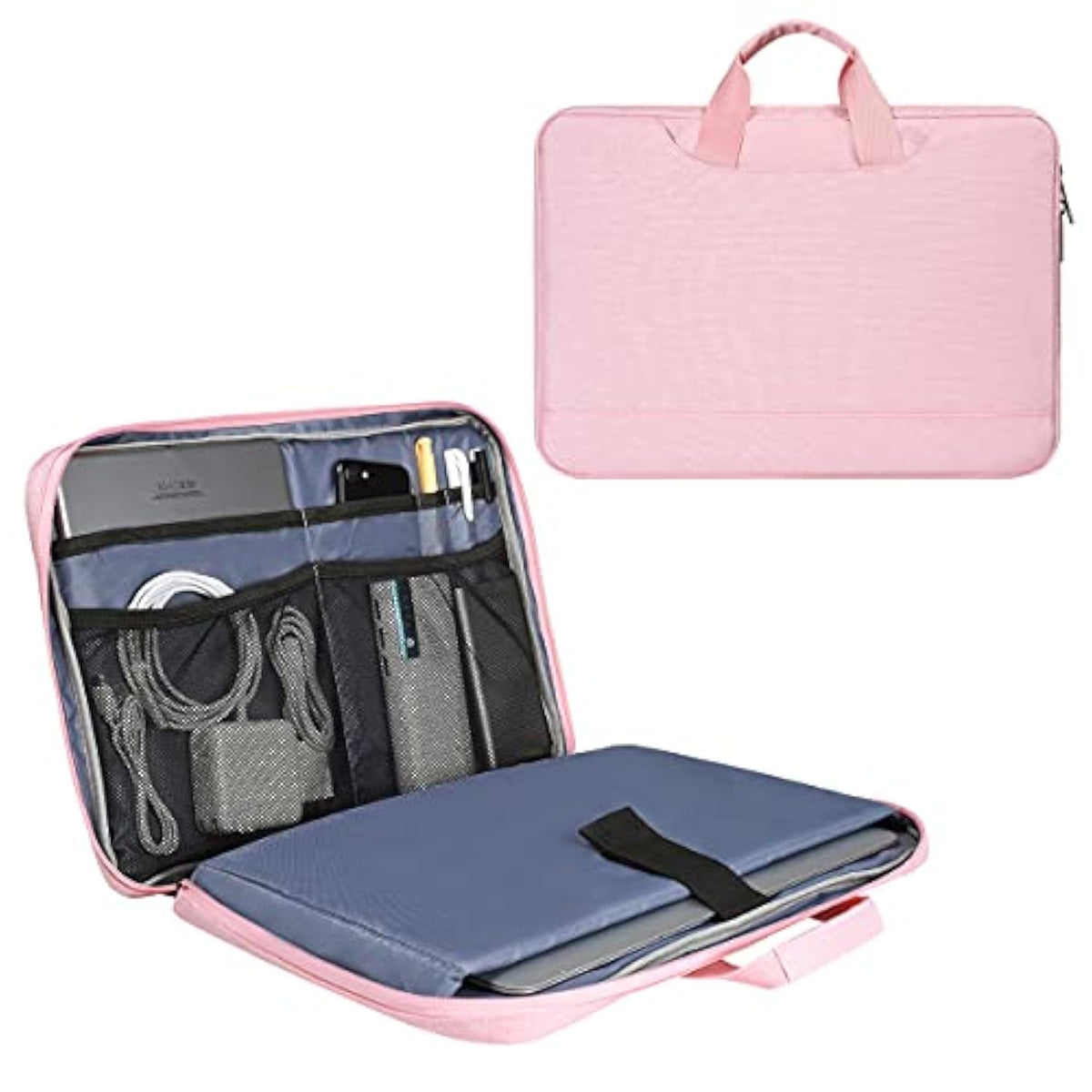 15.6 Inch Laptop Sleeve Tsa Case For Women Ladies Bag For Macbook Pro 16" M4 M3 M2 M1, Lenovo Ideapad 15.6", Hp Envy/Victus 15.6, Dell Inspiron 15, Acer Aspire/Nitro 15, Asus Msi Macbook 15 Case, Pink