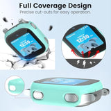 Screen Protector Compatible With At&T Amigo Jr Watch, 3 Pack Bumper Case With Scratch-Resistant Tempered Glass (Teal+Blue+Black)