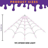 250 LED Halloween Spider Web Light, 200" Large Light Up Spider Web