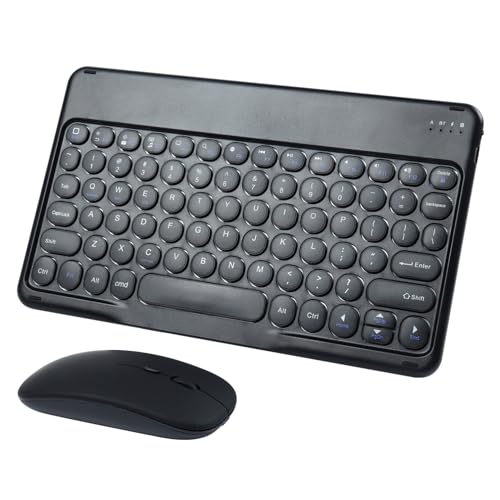 Bluetooth Keyboard And Mouse Combo,Rechargeable Keyboard Mouse Combo,Ultra-Slim Portable Compact Wireless Mouse Keyboard Set For Ipad/Ipad Pro/Ipad Mini/Ipad Air Mac Os,Android Windows Ios(Black)
