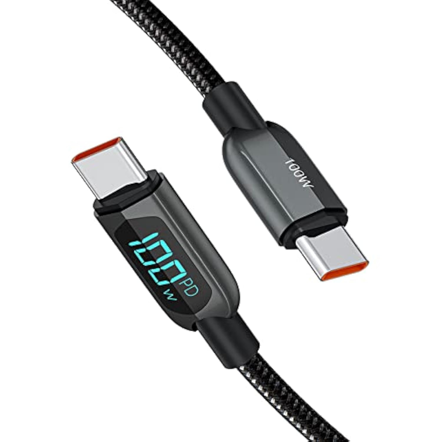 CableCreation 3.3FT USB C to USB C Cable PD 100W with LED Display, Braided USB