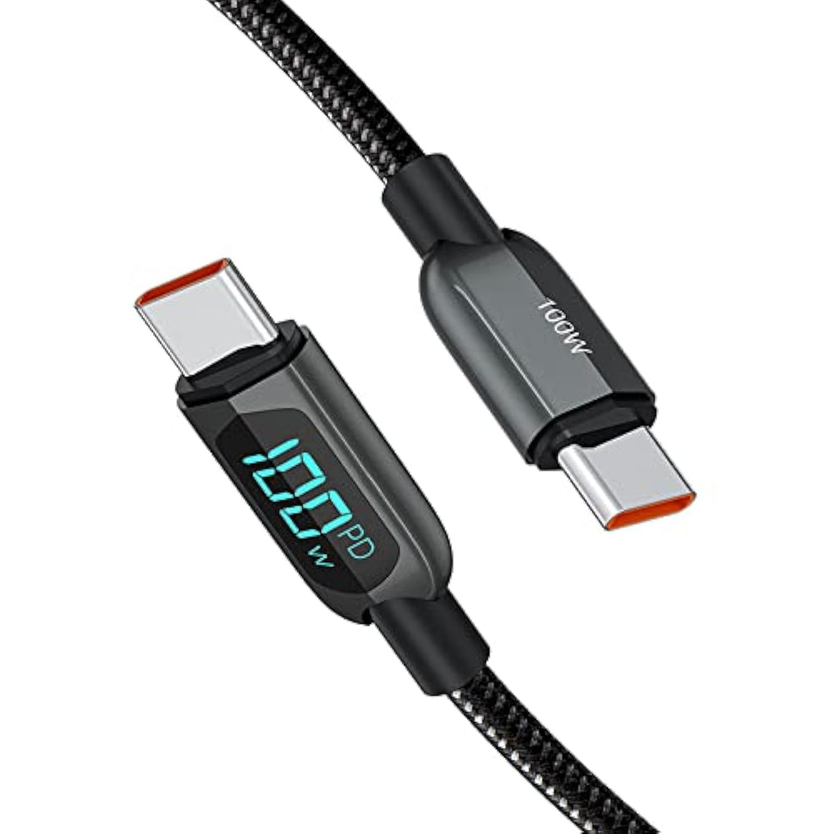 CableCreation 3.3FT USB C to USB C Cable PD 100W with LED Display, Braided USB