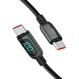 CableCreation 3.3FT USB C to USB C Cable PD 100W with LED Display, Braided USB