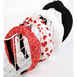 Valentine'S Day Headbands For Women Girls Heart Headbands Non Slip Cute Knotted Headband Fashion Women Head Bands For Hair Wide Top Knot Hairband For Women'S Hair Accessories