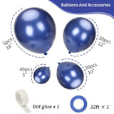 Navy Blue Balloons Different Sizes 105Pcs 5/10/12/18 Inch For Garland Arch Kit, Dark Blue Latex Balloons For Birthday Party, Graduation, Wedding, Baby Shower, Gender Reveal Party Decoration