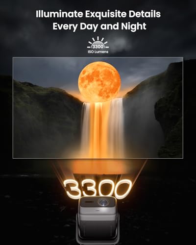 N1S Ultimate Triple Laser 4K Projector, 3300 Iso Lumens Projector, Google Tv Netflix, Real-Time Auto Screen Fit, Hdr10, 180", Blu-Ray 3D, Home Theater Projector With 20W Dolby Digital+