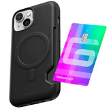GOOSPERY Mag Bumper Compatible with iPhone 15 Case, Compatible with Magsafe, Card Holder Wallet Protective Dual Layer Sturdy Phone Back Cover - Black