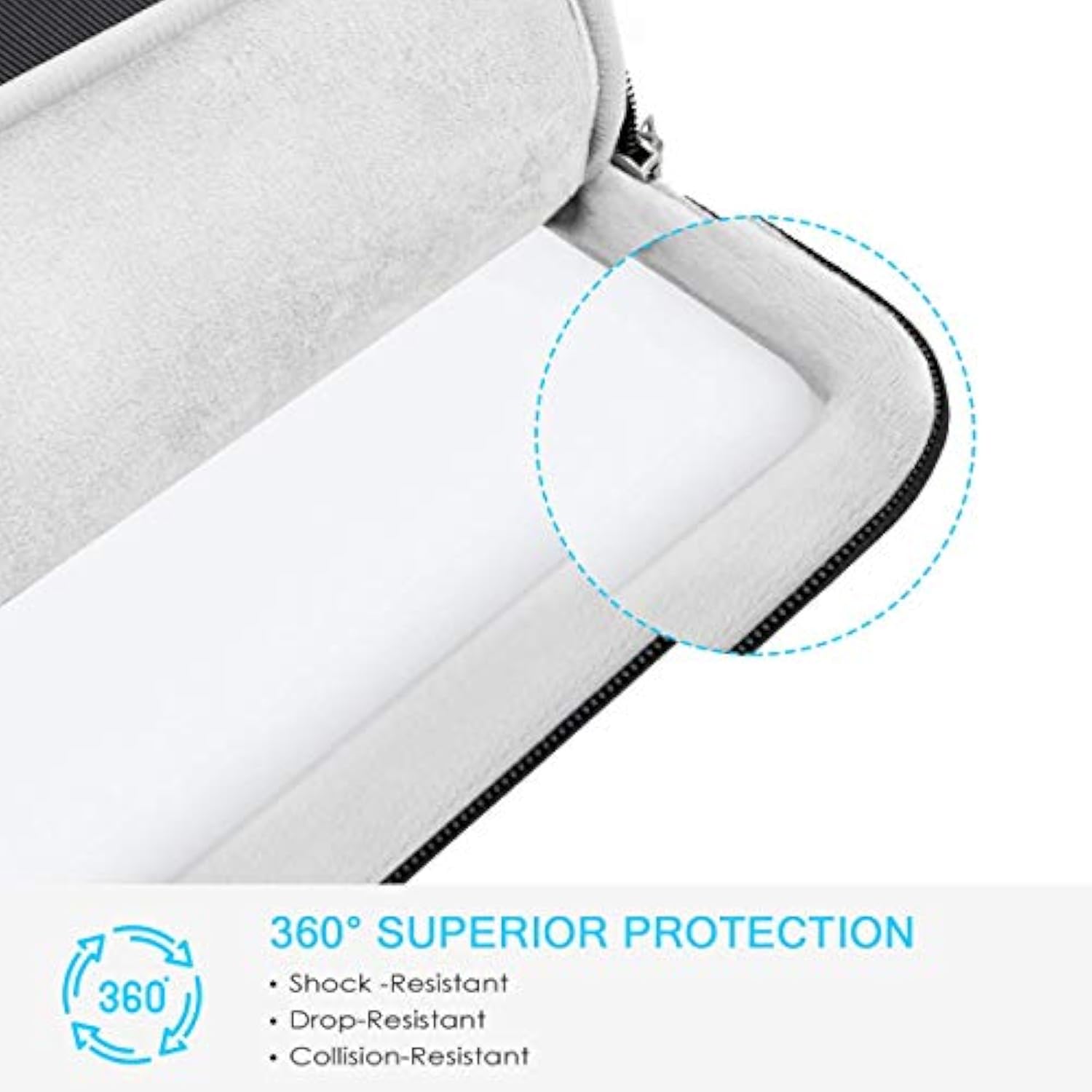 360° Protective Laptop Sleeve Case For 15.6 Inch Acer Aspire 5, E 15, Predator Helios 300, Flagship/Asus Vivobook 15 / Dell Inspiron 15 / Lenovo Ideapad 330 / Pavilion 15, Computer Bag, Black