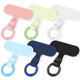 [2026 Upgraded] 6 Pack Silicone Phone Tether Tab with 3 Glow in the Dark, Ultra-Thin Zero-Bulge Design, Heavy Duty Liquid Silicone Phone Lanyard Tab