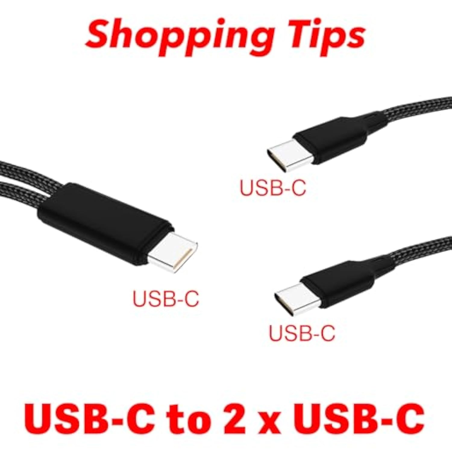 Dual Usb C Charging Cable 4Ft Black, Multi 2 In 1 Usb-C To Double Usb C Cord, Type C Splitter Cable For Iphone 15/15 Pro/15 Pro Max/15 Plus, Ipad Pro/Air, Samsung Galaxy S24, Carplay, In Car, Andriod
