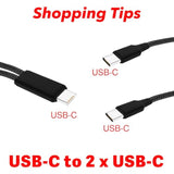 Dual Usb C Charging Cable 4Ft Black, Multi 2 In 1 Usb-C To Double Usb C Cord, Type C Splitter Cable For Iphone 15/15 Pro/15 Pro Max/15 Plus, Ipad Pro/Air, Samsung Galaxy S24, Carplay, In Car, Andriod