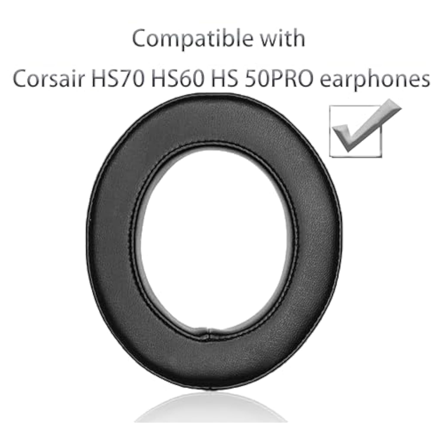 Replacement Earpads Compatible With Corsair Hs70 Hs60 Hs 50Pro Headphones, Earpads Cushions With Soft Protein Leather And Memory Foam (Black)