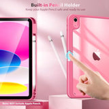 Case For (A16) 11Th Generation 11 Inch 2025, 10Th Generation Case 10.9 Inch 2022 With Pencil Holder,Slim Protective Cover With Clear Back Shell,Auto Wake/Sleep, Watermelon Pink