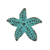 12 Pieces Starfish Metal Shank Buttons 19Mm. (Green Patina)