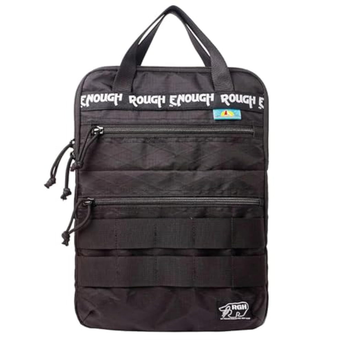 Rough Enough 14 Inch Laptop Sleeve Case Bag Tactical With Dual Compartments Luggage Strap Handle Weather Resistant For Travel Outdoor Adventures Black