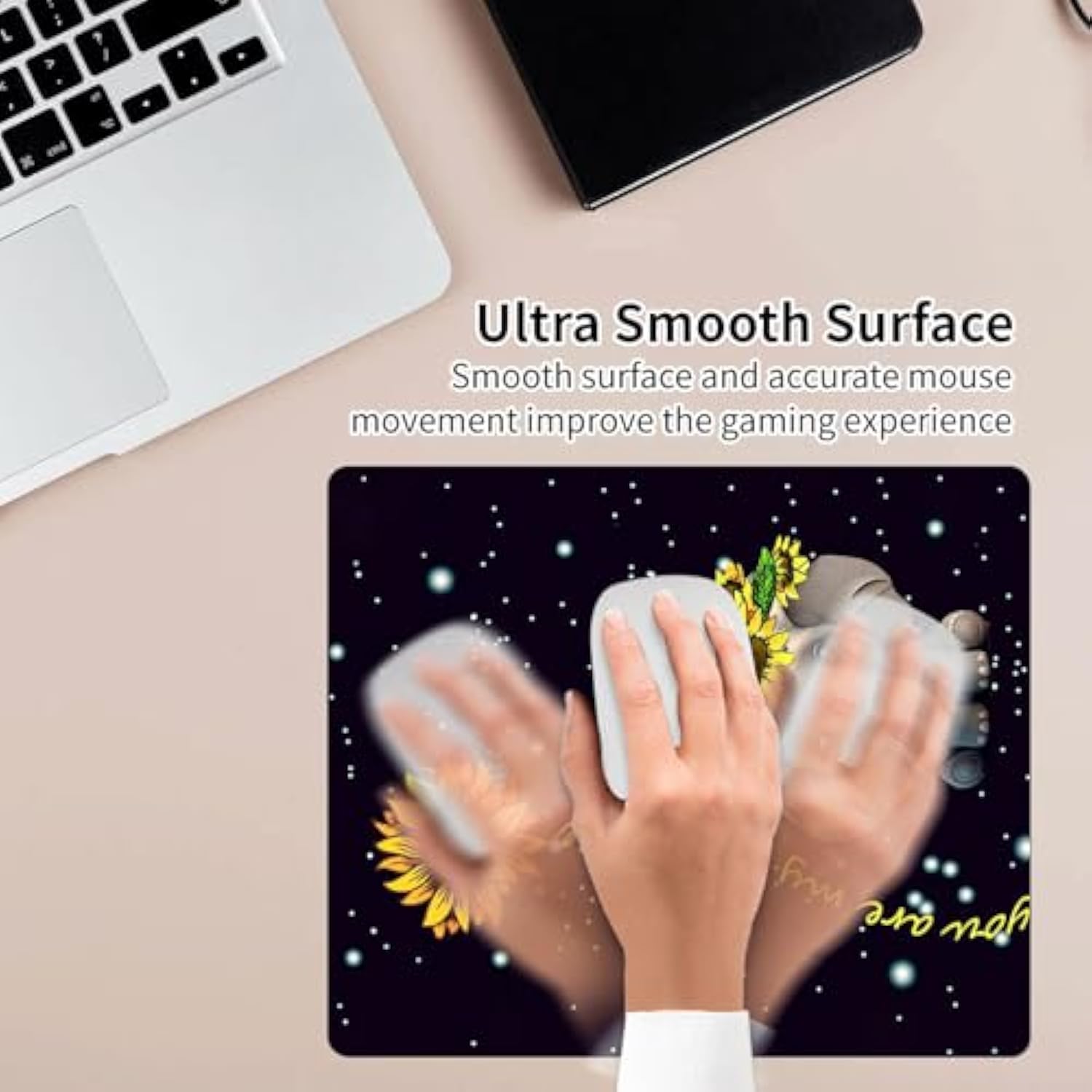 Mouse Pad Elephant Sunflower 7X5.8 Inch Stitched Edge Anti-Slip Waterproof Rubber Mouse Mat, Pretty Cute Mouse Pad For Office Gaming Laptop Wireless Mouse, Computers, Laptop, Office Travel