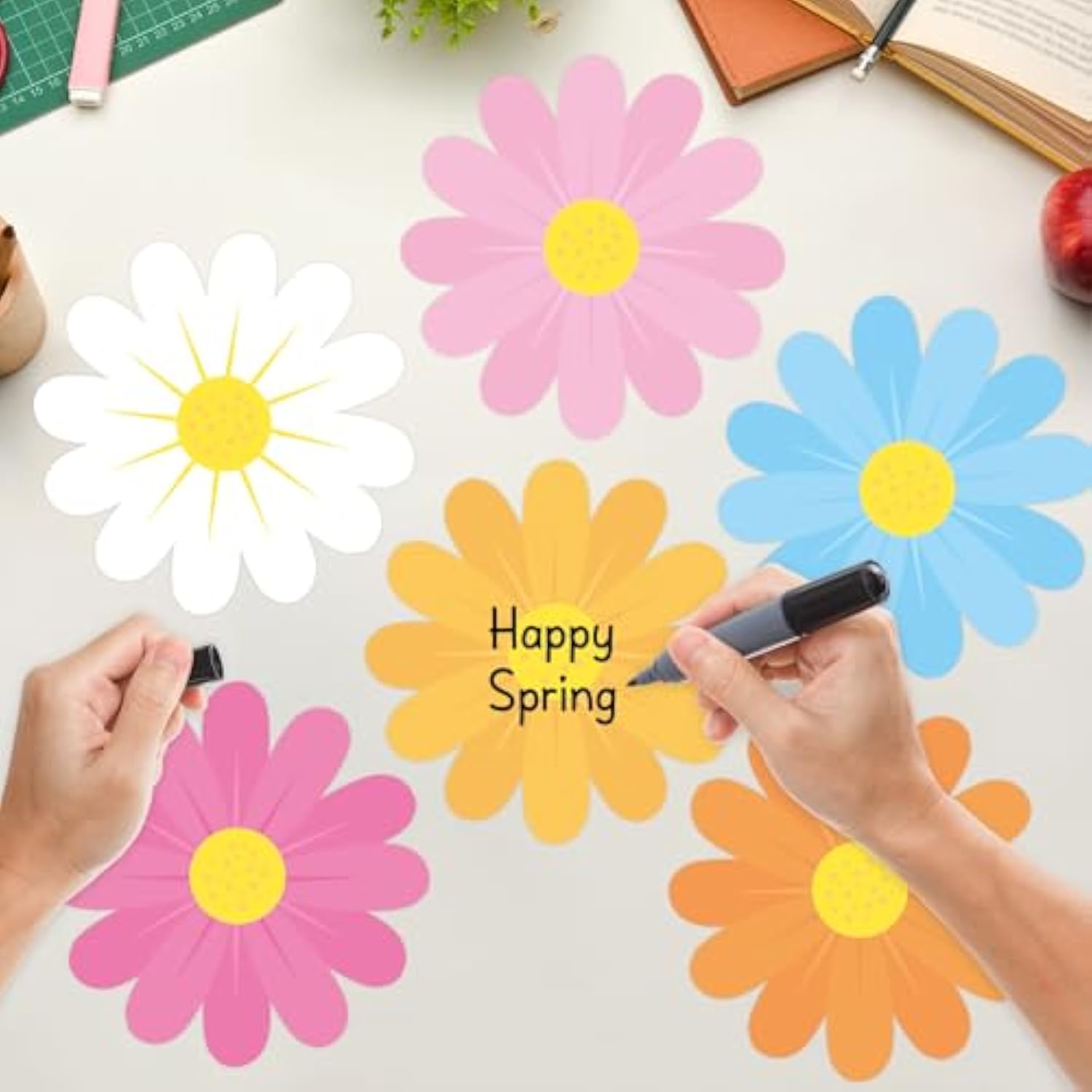 45 Pcs Springtime Flower Cutouts Flower Craft Cutouts Floral Note Cards For Spring Bulletin Board Springtime Classroom Wall Spring Tea Party Decoration