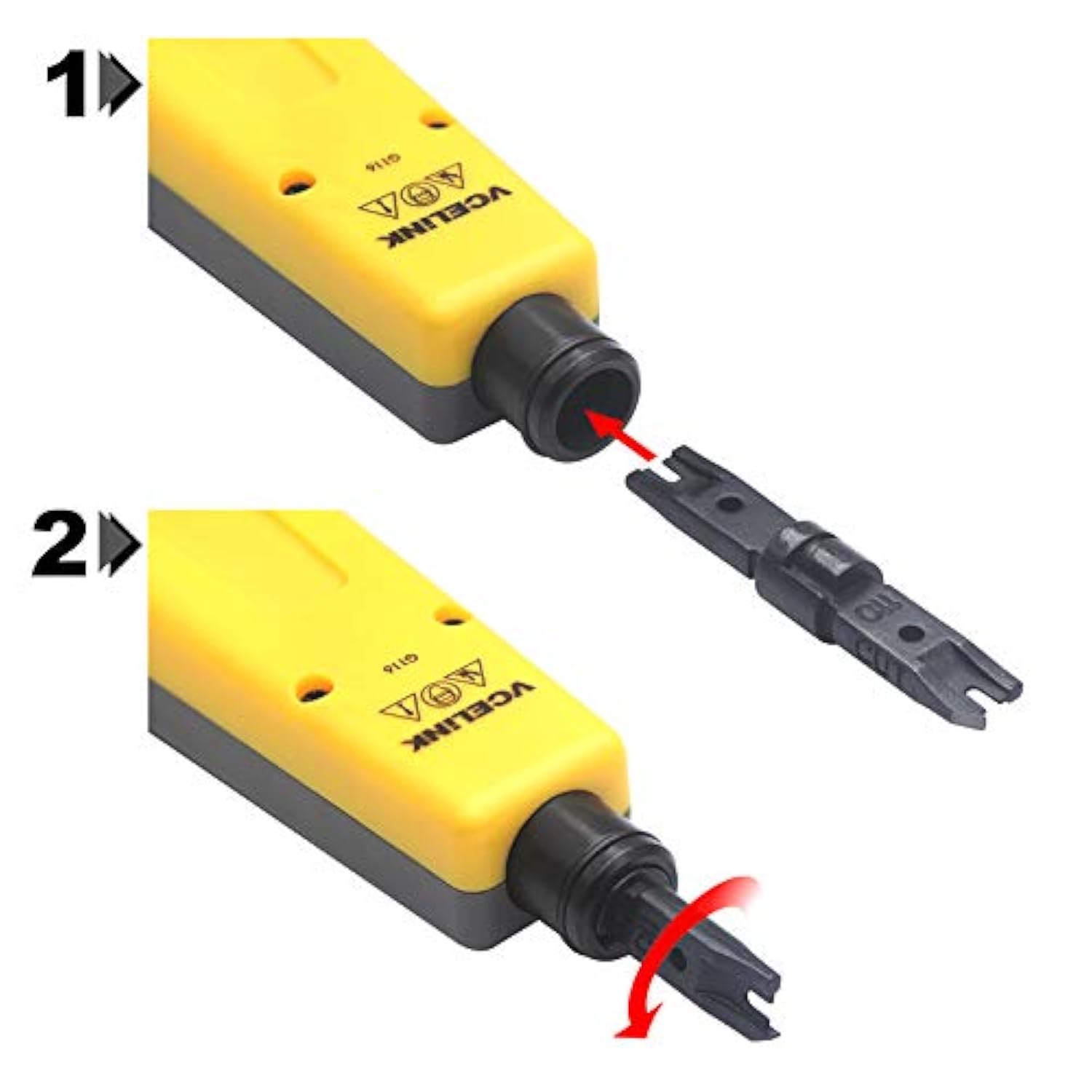 Punch Down Impact Tool With 110 And 66 Blades Bundle With 5-Pack Cat6 Keystone