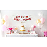 Pre-Strung Funny 80Th Birthday Party Red Banner - Funny 80Th Birthday Decorations For Men And Women - Birthday Party Supplies And Gifts